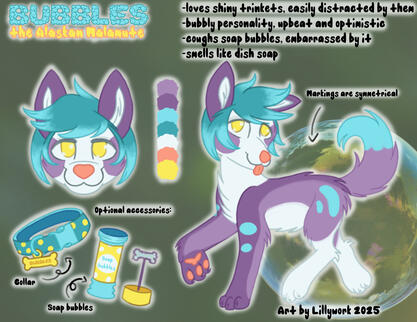 'Bubbles' Dog reference sheet (2025)