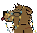 Flashing Christmas lights Bear headhsot pixel (2024)