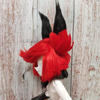 Close up of handmade doll wig (2022)