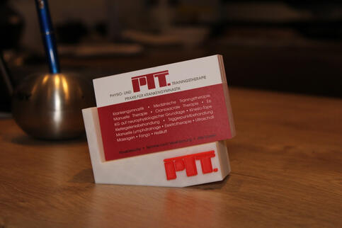 3D printed business card holder with custom logo (2020)