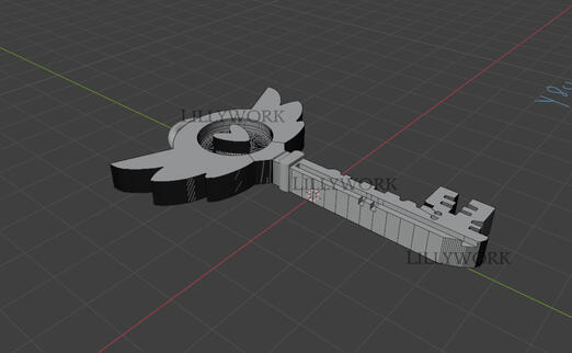 Keychain 3d model in viewport (2024)